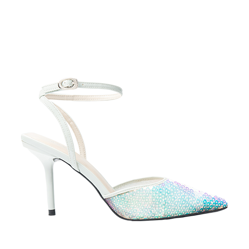 Giày Cao Gót Phối Liệu Sequin
