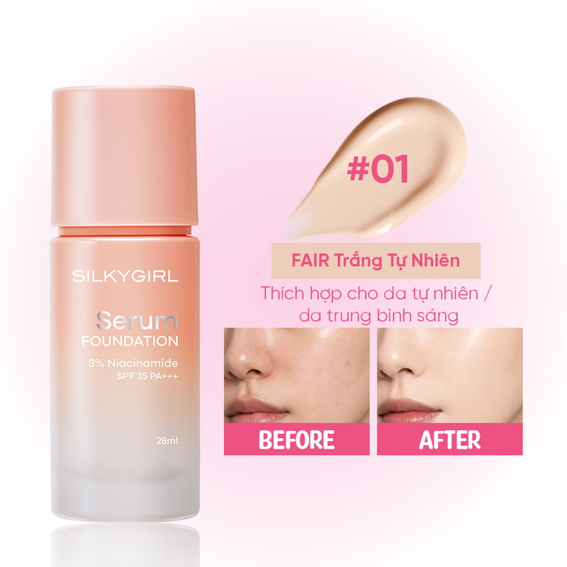 Kem Nền Dưỡng Da Che Phủ Lâu Trôi Silkygirl Serum Foundation 28ml