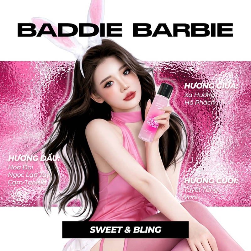 thegioiskinfood.com - Bodymiss Shimmer Body Mist 150ml #Baddie Barbie