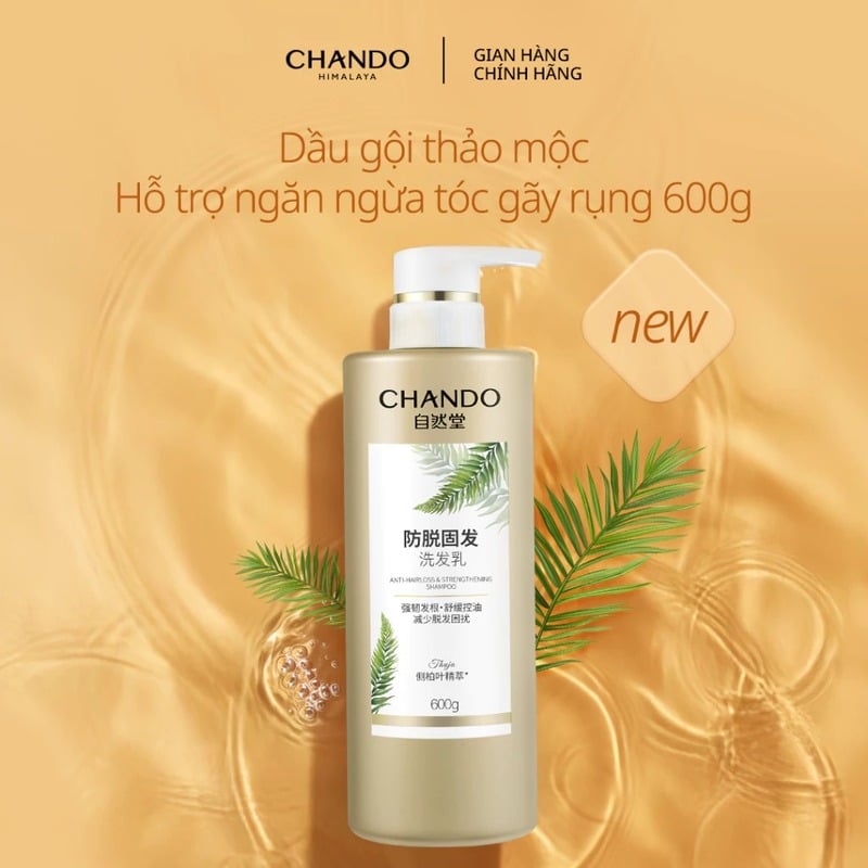 thegioiskinfood.com - Dầu Gội Chando Himalaya Anti-Hair Loss & Strengthening Shampoo 600ml - Làm sạch tóc, ngăn ngừa gãy rụng tóc