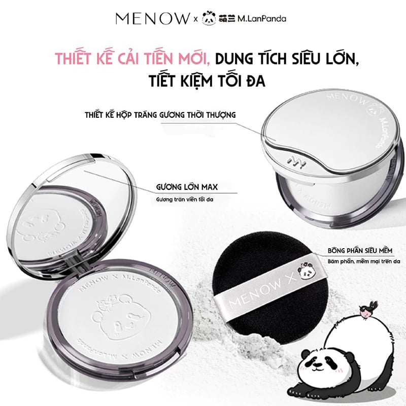 thegioiskinfood.com - Phấn Phủ MENOW x MENGLAN PANDA Dạng Nén Velvet Mist Complexion Power 21g