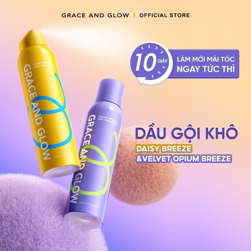 thegioiskinfood.com - Dầu Gội Khô Phồng Tóc Grace And Glow Dry Shampoo 150ml