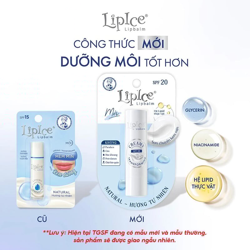 thegioiskinfood.com - Son Dưỡng Không Màu LipIce Chuyển Kem Mịn Creamy Lipbalm