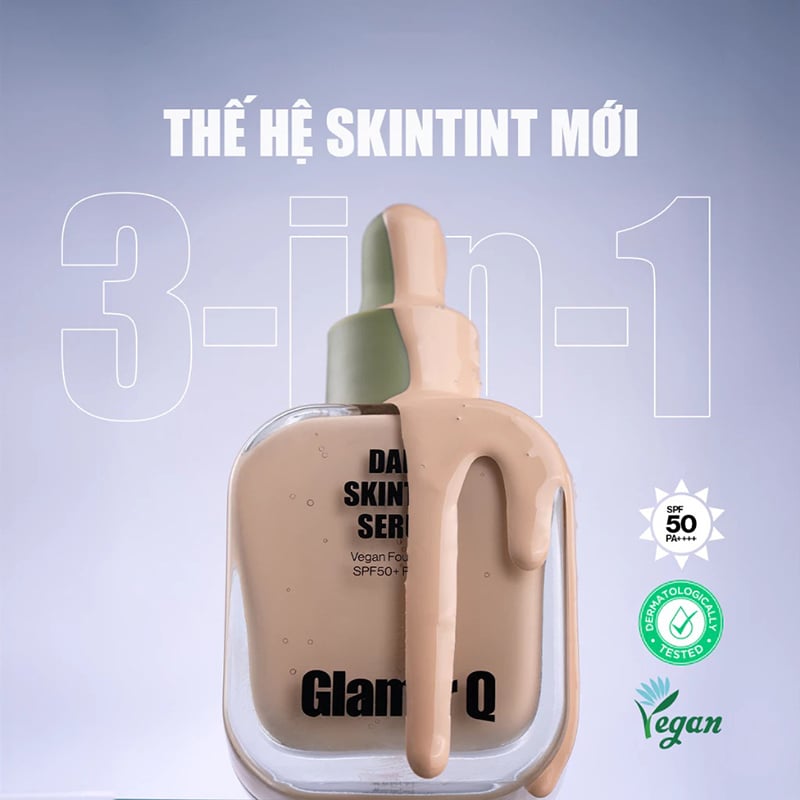 thegioiskinfood.com - Kem Nền Căng Bóng Glamrr Q Daily Skintint Serum Vegan Foundation 30ml