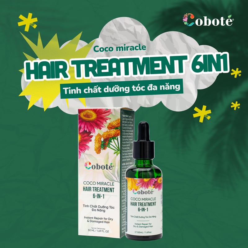 thegioiskinfood.com - Tinh Chất Dưỡng Tóc Đa Năng Dưỡng Tóc Mềm Mượt COBOTÉ Coco Miracle Hair Treatment 6in1