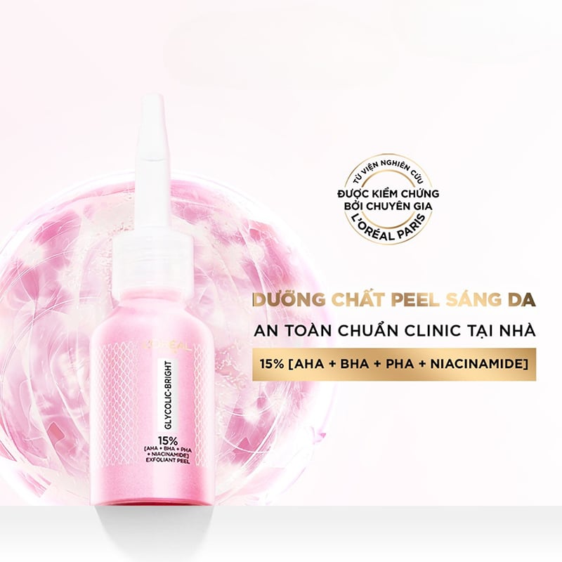 thegioiskinfood.com - Dưỡng Chất Peel Sáng Da Làm Sạch Tế Bào Chết L'Oreal Glycolic-Bright Anti-Dark Spot Exfoliant Peel 25ml
