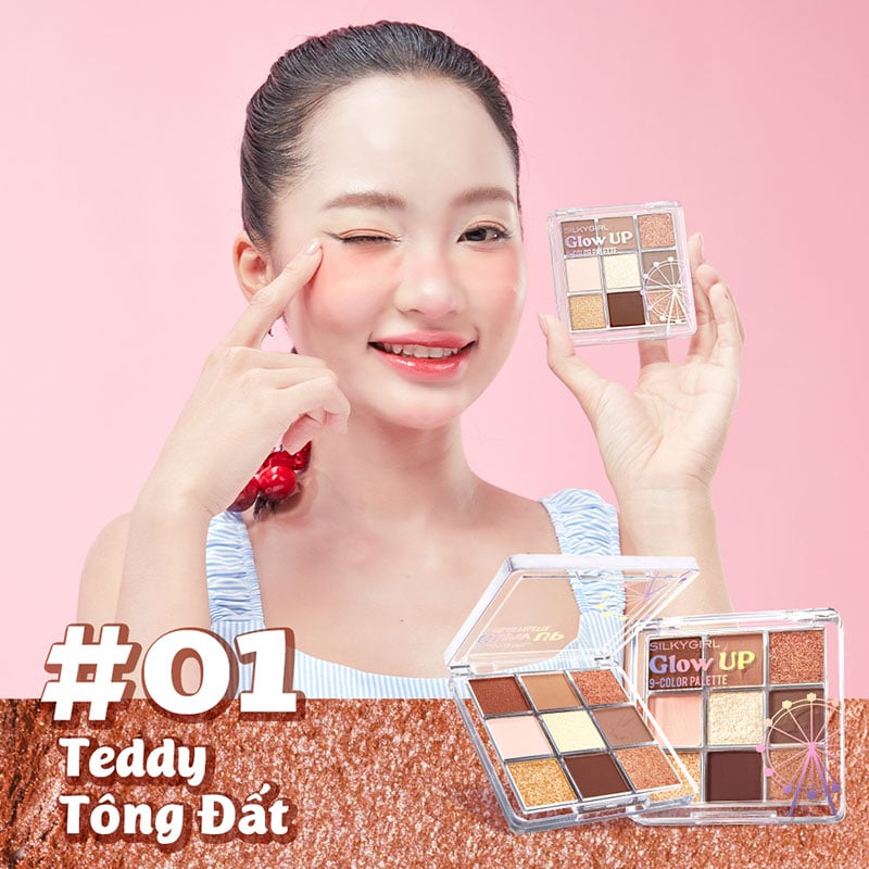 thegioiskinfood.com - Bảng Phấn Mắt 9 Ô Silkygirl Glow Up 9-Color Palette 7.2g
