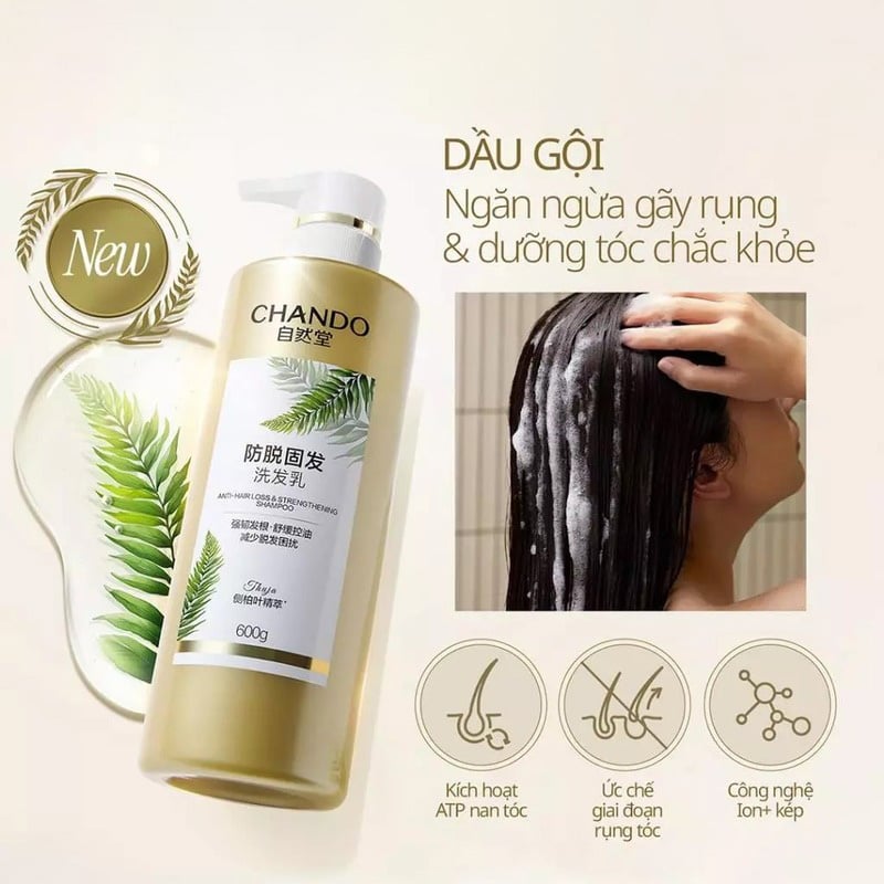 thegioiskinfood.com - Dầu Gội Chando Himalaya Anti-Hair Loss & Strengthening Shampoo 600ml - Làm sạch tóc, ngăn ngừa gãy rụng tóc
