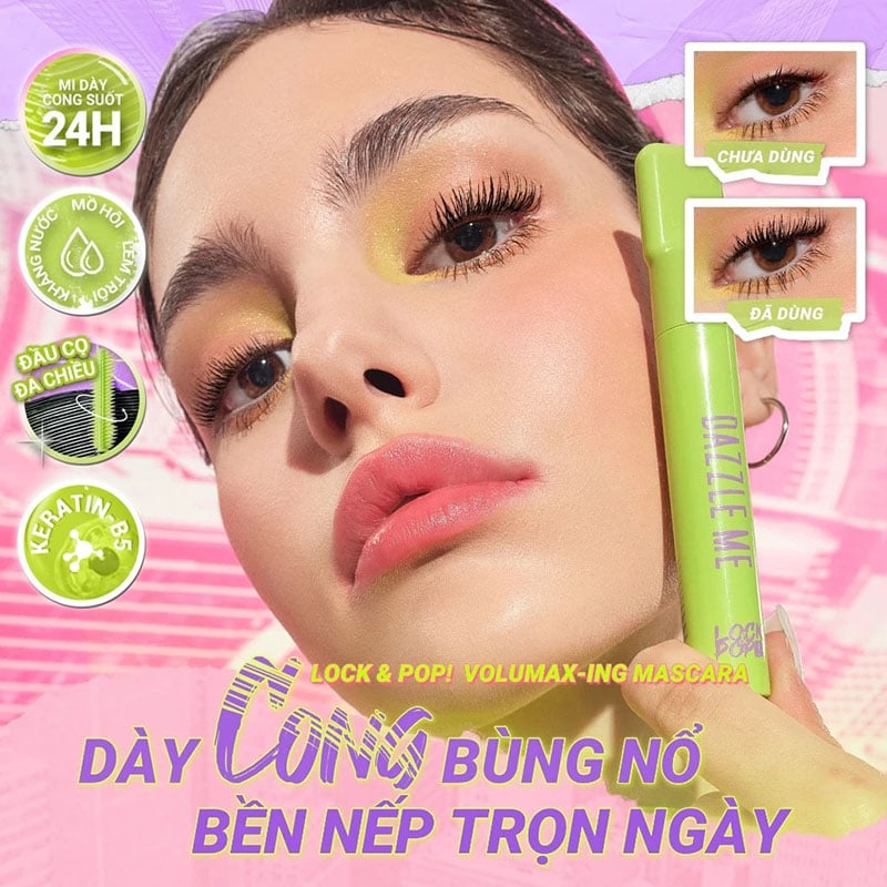 thegioiskinfood.com - Mascara DAZZLE ME Chuốt Mi Dày & Cong Tư Nhiên Lock & Pop Volumax-ing Mascara 7g