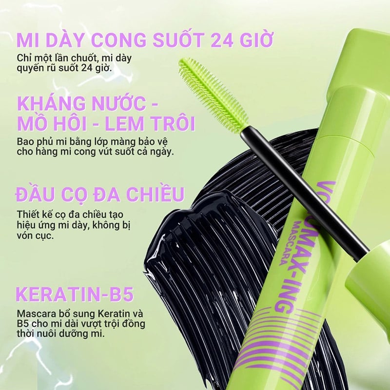 thegioiskinfood.com - Mascara DAZZLE ME Chuốt Mi Dày & Cong Tư Nhiên Lock & Pop Volumax-ing Mascara 7g