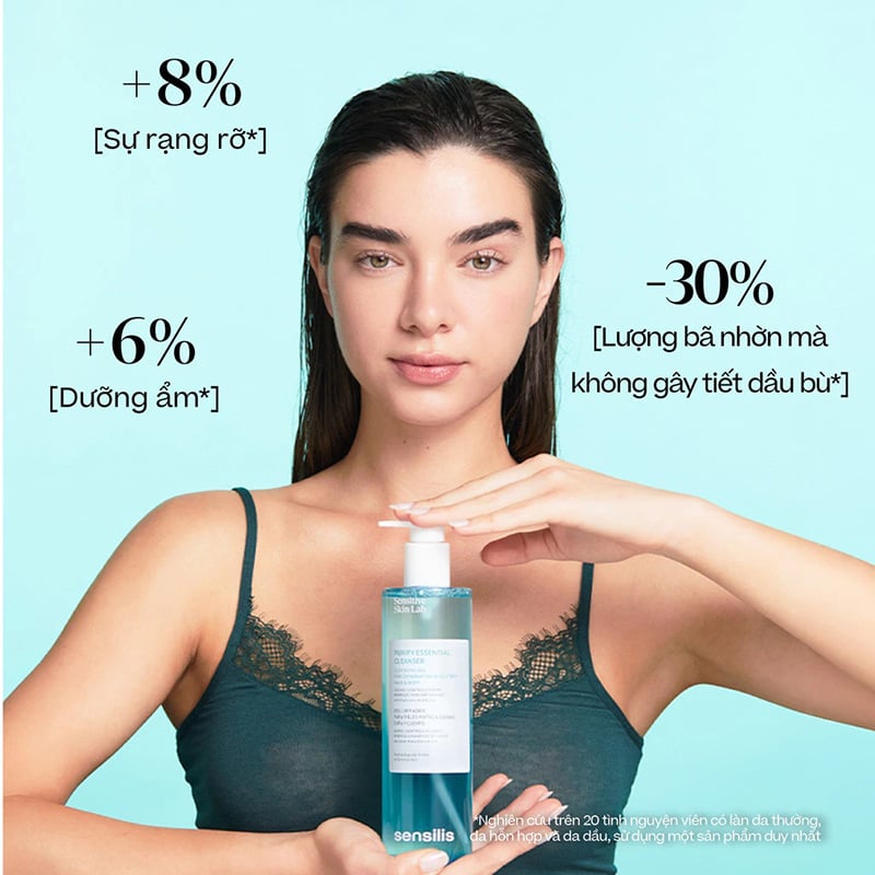 thegioiskinfood.com - Gel Rửa Mặt Kiểm Soát Dầu Nhờn Cho Da Dầu Mụn Sensilis Purify Essential Cleanser