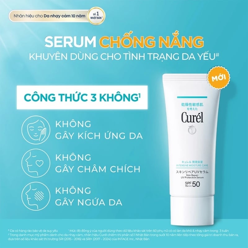 thegioiskinfood.com - Serum Chống Nắng Vật Lý Phổ Rộng Cho Da Nhạy Cảm&nbsp;Curél Skin Repair Uv Protection Serum SPF50 PA+++ 60g