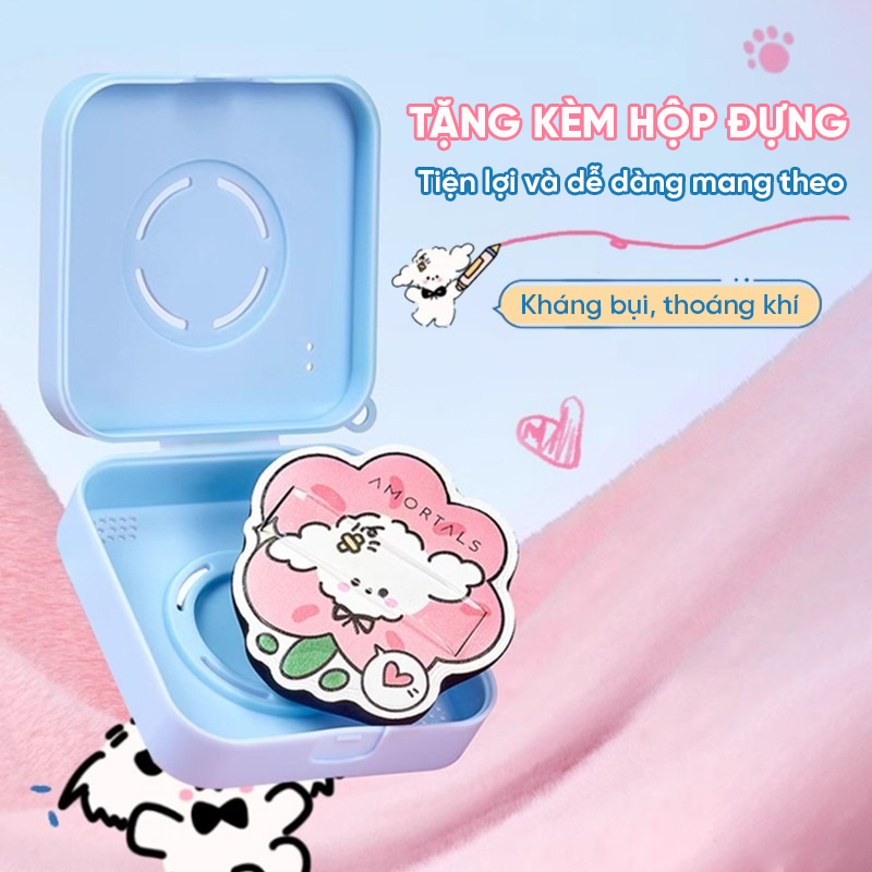 thegioiskinfood.com - Bông Mút Trang Điểm Amortals Huggy Powder Puff Set (Yellow)