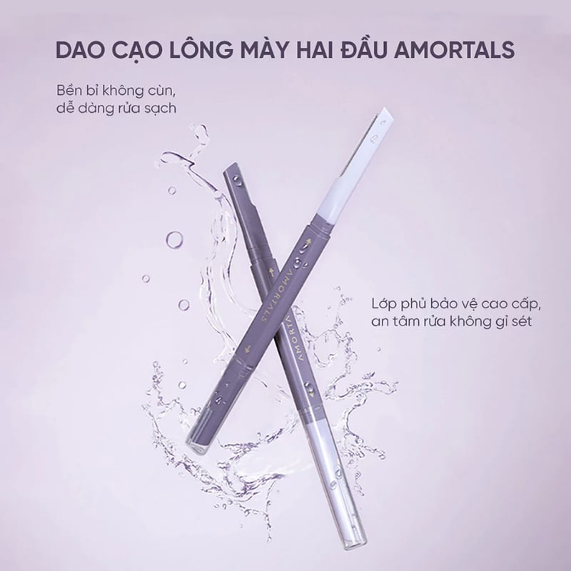 thegioiskinfood.com - Dao Cạo Lông Mày Amortals Hai Đầu Double-headed Macro Eyebrow Razor