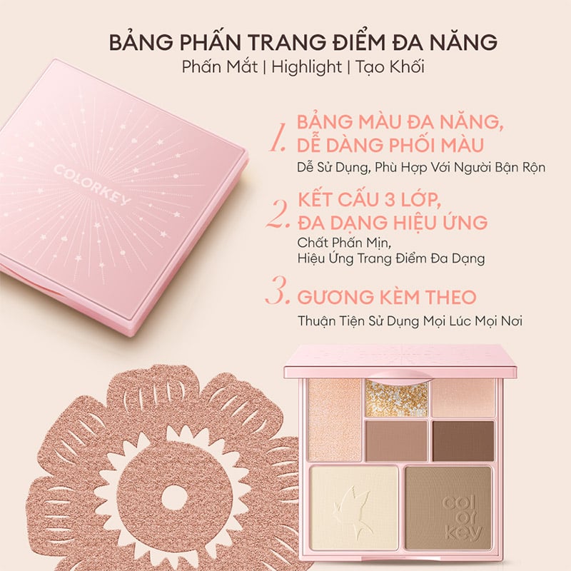 thegioiskinfood.com - Bảng Phấn Trang Điểm Đa Năng 7 Ô Màu Colorkey Embrace Nature Seven-Shade Makeup Palette