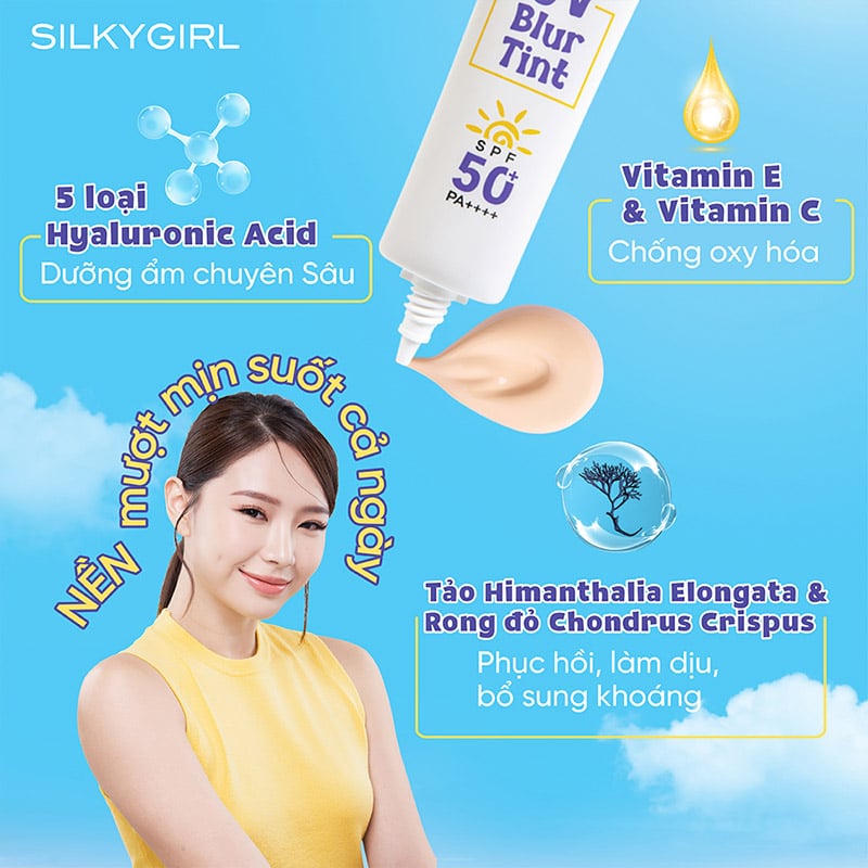 thegioiskinfood.com - Kem Lót Đa Năng Chống Nắng Đều Màu Da Silkygirl Uv Blur Tint 25ml #01 Light Beige