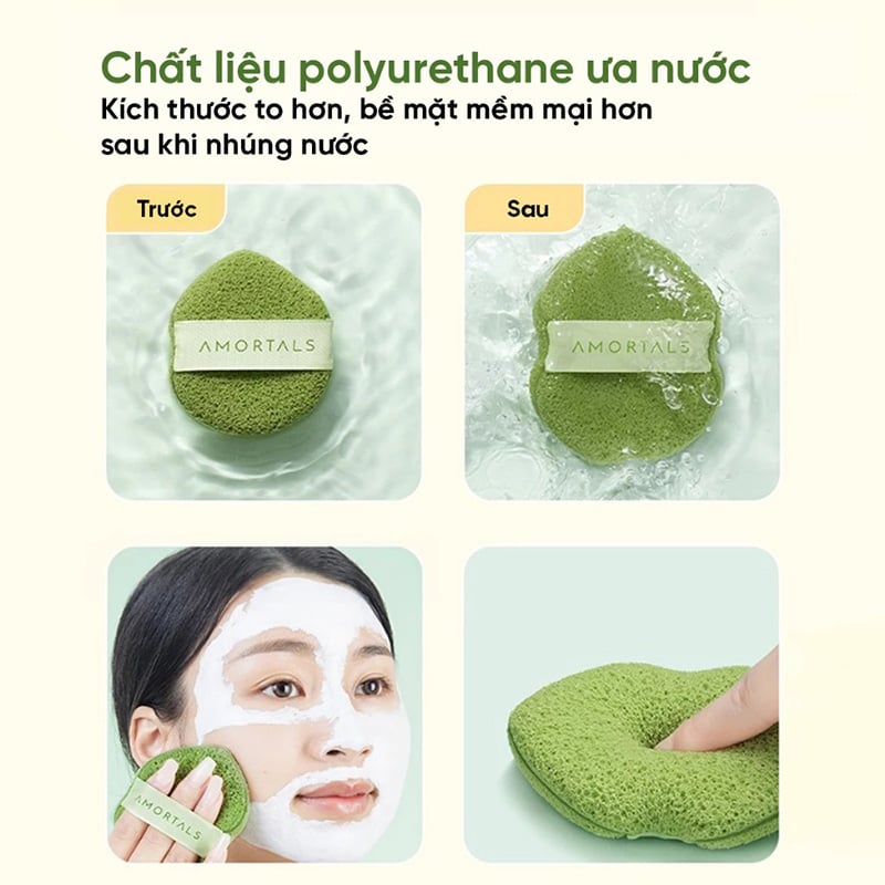 thegioiskinfood.com - Bông Rửa Mặt Amortals Bọt Biển Wash To Smile Face-washing Puff