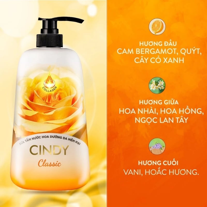 thegioiskinfood.com - Sữa Tắm Nước Hoa Dưỡng Da Mềm Mại Cindy Shower Gel Cindy 650g