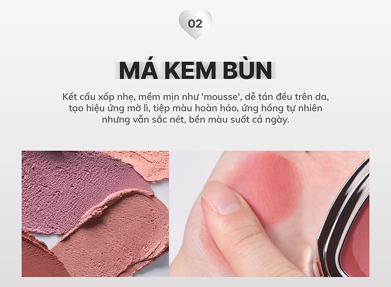 thegioiskinfood.com - Má Hồng Kem Bùn Lilybyred Luv Beam Cheek Mousse 3.8g