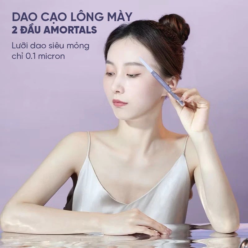 thegioiskinfood.com - Dao Cạo Lông Mày Amortals Hai Đầu Double-headed Macro Eyebrow Razor