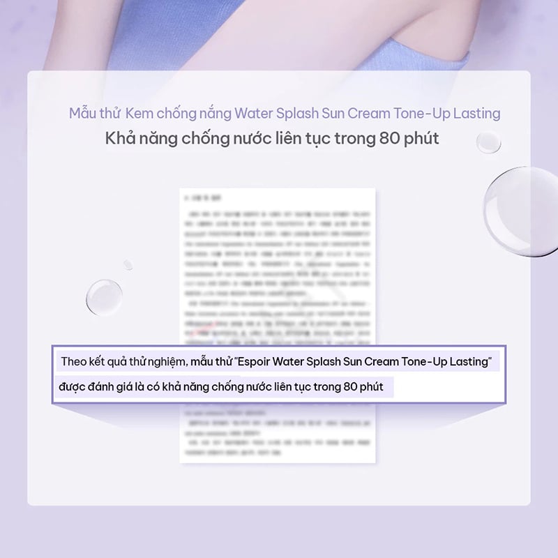 thegioiskinfood.com - Kem Chống Nắng Nâng Tông Lâu Trôi Espoir Water Splash Sun Cream Tone Up Lasting SPF50+ PA++++ 50ml (màu tím)