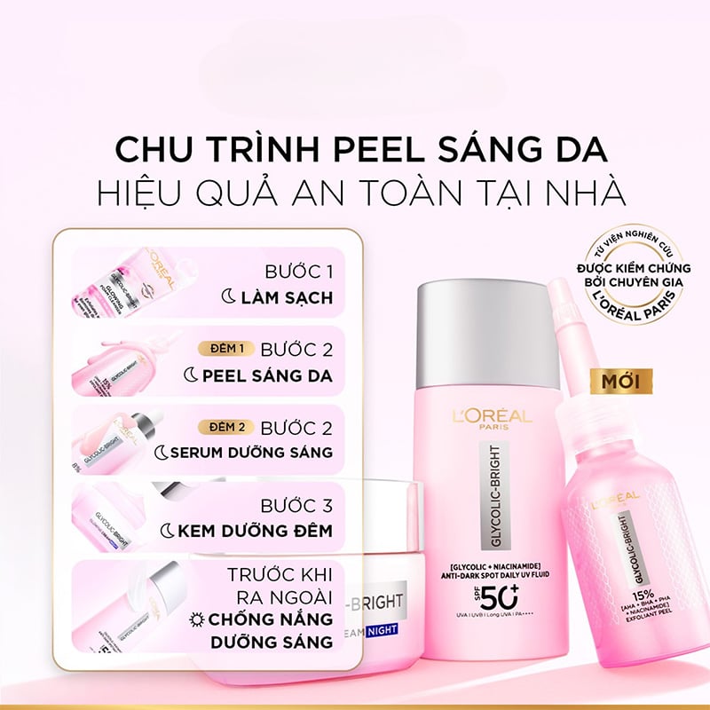 thegioiskinfood.com - Dưỡng Chất Peel Sáng Da Làm Sạch Tế Bào Chết L'Oreal Glycolic-Bright Anti-Dark Spot Exfoliant Peel 25ml