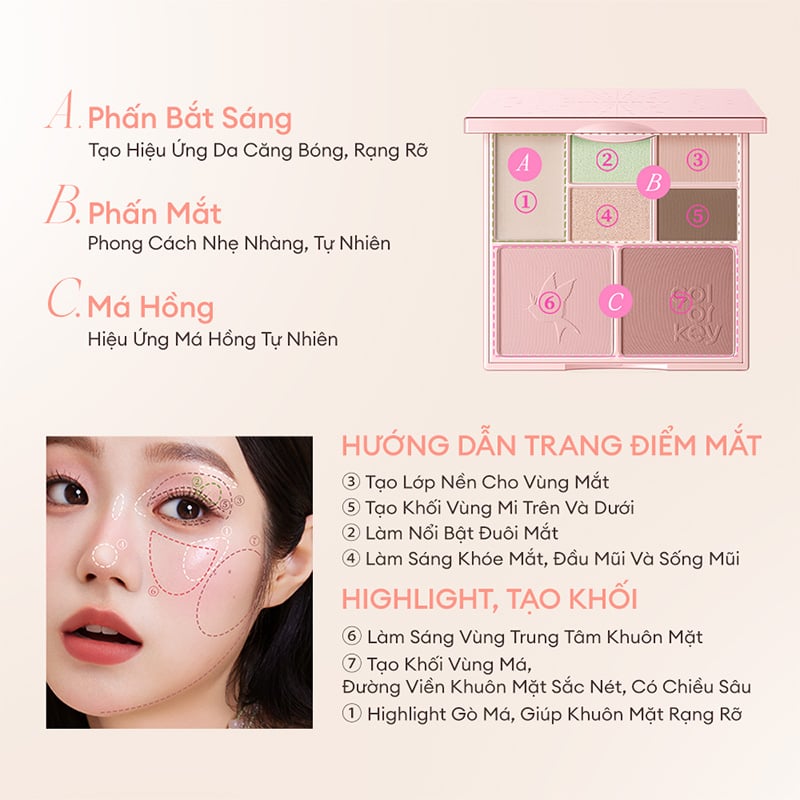 thegioiskinfood.com - Bảng Phấn Trang Điểm Đa Năng 7 Ô Màu Colorkey Embrace Nature Seven-Shade Makeup Palette