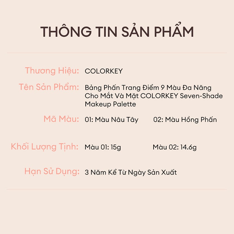 thegioiskinfood.com - Bảng Phấn Trang Điểm Đa Năng 7 Ô Màu Colorkey Embrace Nature Seven-Shade Makeup Palette