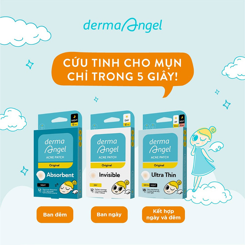 thegioiskinfood.com - Miếng Dán Mụn Dùng Cho Ngày Và Đêm Derma Angel Acne Patch Original