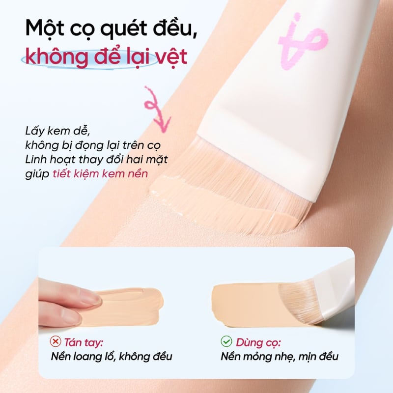 thegioiskinfood.com - Cọ Tán Nền Tiên Cá Đầu Vát, Che Phủ Tự Nhiên Amortals Fish Tail Slim Arc Foundation Brush