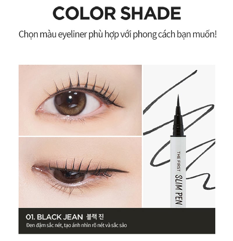 thegioiskinfood.com - Bút Kẻ Mắt Siêu Mảnh, Bền Màu, Lâu Trôi Merzy The First Slim Pen Eyeliner 0.45g