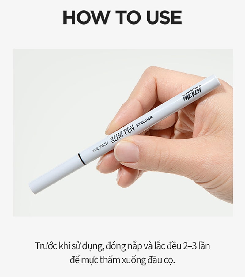 thegioiskinfood.com - Bút Kẻ Mắt Siêu Mảnh, Bền Màu, Lâu Trôi Merzy The First Slim Pen Eyeliner 0.45g