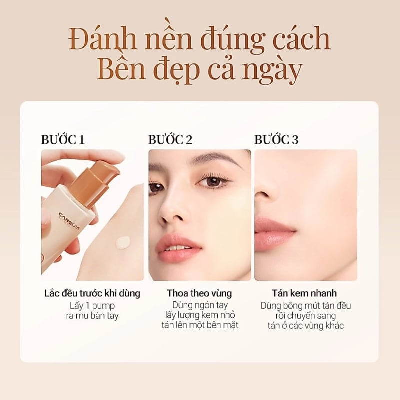 Kem Nền Carslan Dưỡng Ẩm, Kiềm Dầu Lâu Trôi Lasting Foundation 4.0