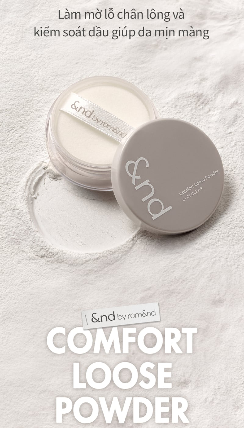 Phấn Phủ Dạng Bột Kiềm Dầu And By Romand Comfort Loose Powder #CL01 Clear 4g