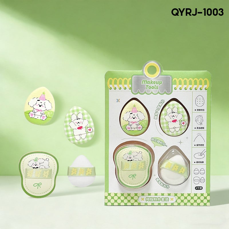 thegioiskinfood.com - Bông Mút Trang Điểm Mini Xỏ Ngón Tán Nền, Tán Má Hồng, Che Khuyết Điểm Idealful Makeup Foundation Puff