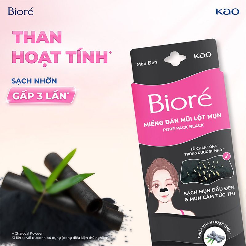 thegioiskinfood.com - [Hộp 4 Miếng] Miếng Dán Mũi Lột Mụn Bioré Pore Pack Black