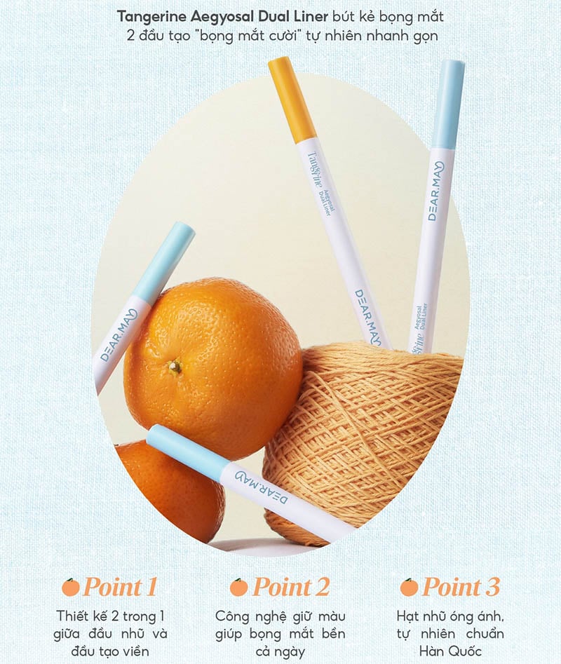 thegioiskinfood.com - Bút Kẻ Bọng Mắt Hai Đầu Dearmay Tangerine Aegyosal Dual Liner 0.5gx2