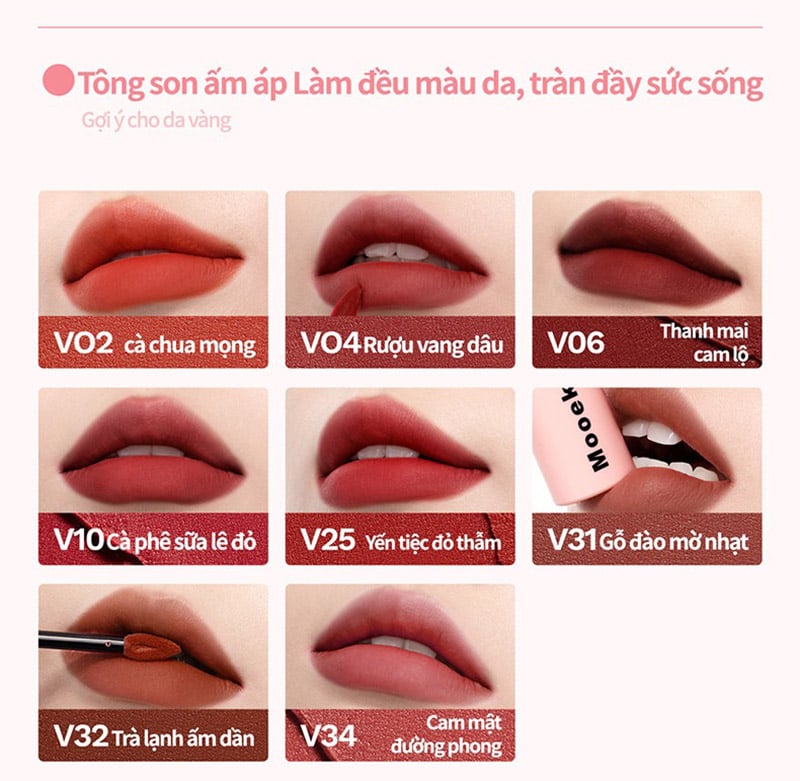 thegioiskinfood.com - Son Kem Bùn Lì Mịn, Lâu Trôi Mooekiss Velvet Lip Mud