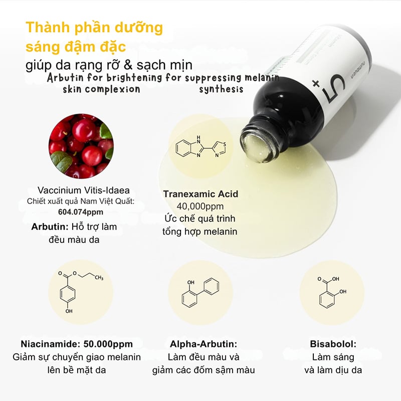 thegioiskinfood.com - Serum Hỗ Trợ Dưỡng Sáng Da&nbsp;numbuzin No.5+ Glutathione Vitamin Concentrated Serum 30ml
