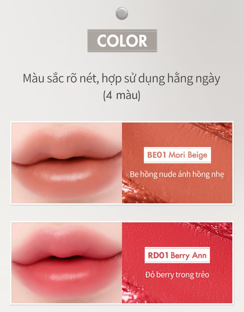 thegioiskinfood.com - Son Tint Bóng Căng Mọng Môi And By Romand Glassy Bomb Son Thỏi Mịn Môi And By Romand Sheery Color Stick 1,2g
