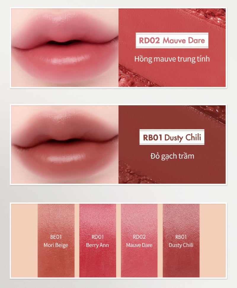 thegioiskinfood.com - Son Tint Bóng Căng Mọng Môi And By Romand Glassy Bomb Son Thỏi Mịn Môi And By Romand Sheery Color Stick 1,2g