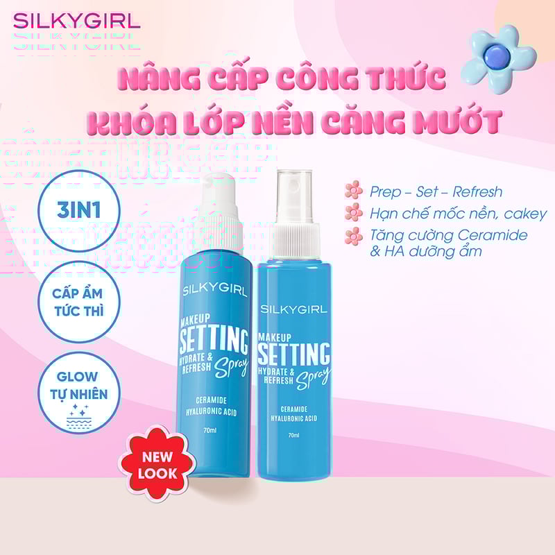 thegioiskinfood.com - Xịt Cố Định Lớp Trang Điểm, Cấp Ẩm & Bảo vệ Da Silkygirl Makep Setting Spray -&nbsp;Hydrate & Refresh