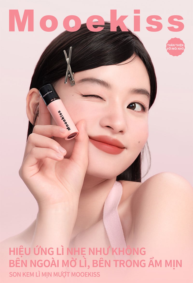 thegioiskinfood.com - Son Kem Bùn Lì Mịn, Lâu Trôi Mooekiss Velvet Lip Mud