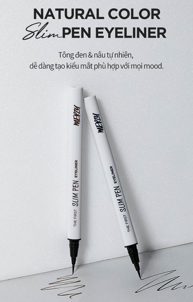 thegioiskinfood.com - Bút Kẻ Mắt Siêu Mảnh, Bền Màu, Lâu Trôi Merzy The First Slim Pen Eyeliner 0.45g