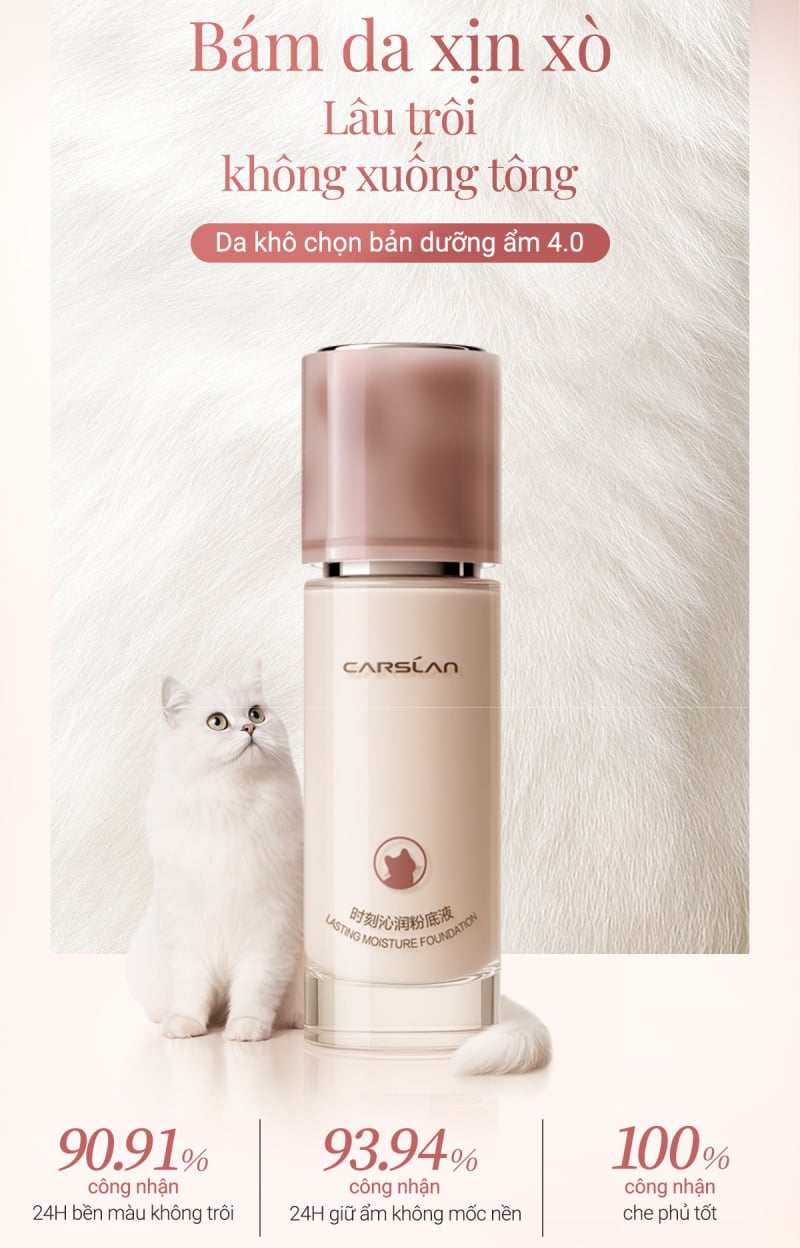Kem Nền Carslan Dưỡng Ẩm, Kiềm Dầu Lâu Trôi Lasting Foundation 4.0