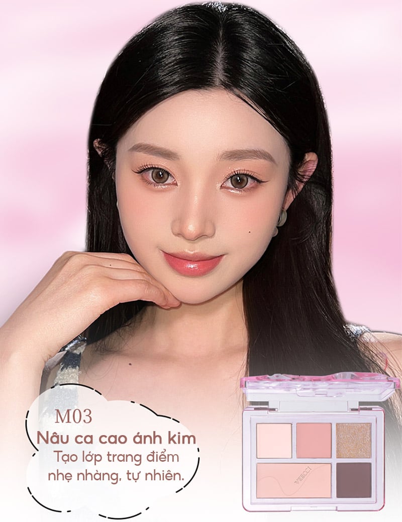 thegioiskinfood.com - Bảng Phấn Mắt 5 Ô Màu&nbsp;VEECCI Fantasy Dream 5-Color Eyeshadow Palette 5.2g