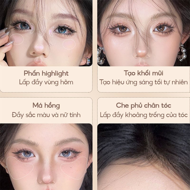 thegioiskinfood.com - Phấn Bắt Sáng Và Tạo Khối VEECCI Easy Blend Highlight & Contour Palette