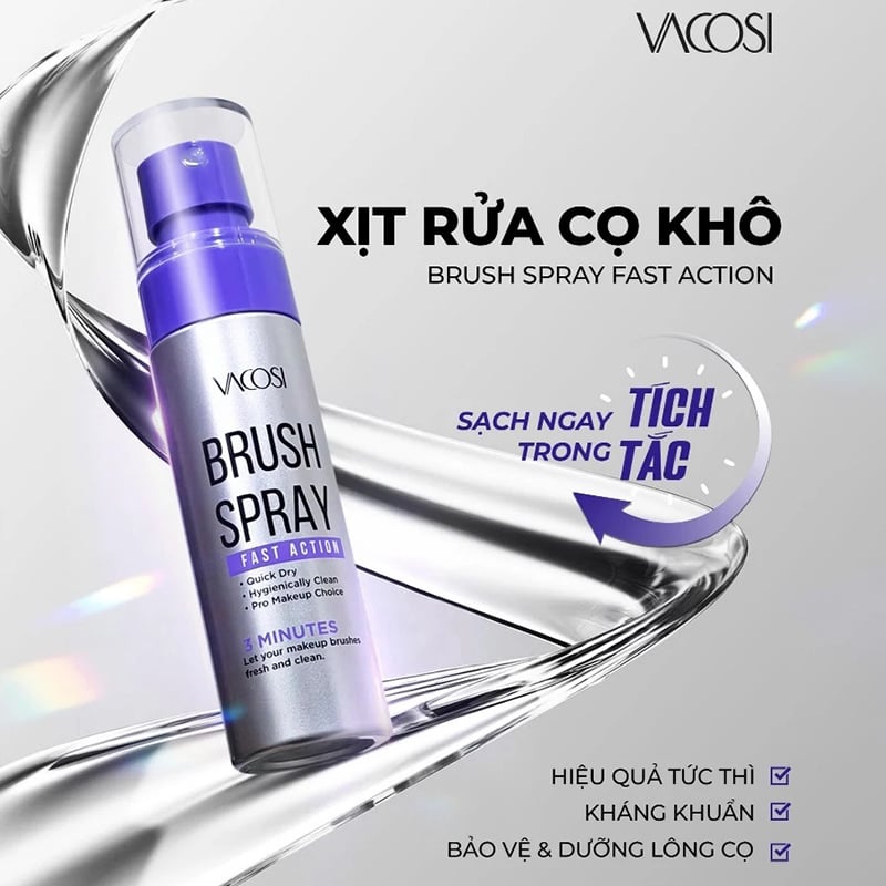 thegioiskinfood.com - Xịt Rửa Cọ Khô Vacosi Brush Spray Fast Action 60ml