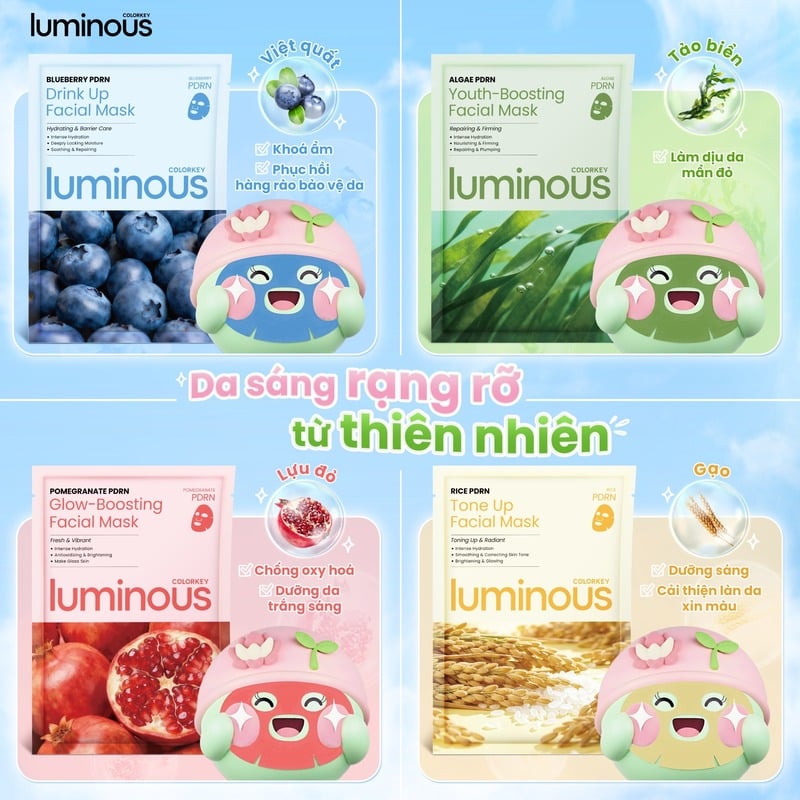 thegioiskinfood.com - Mặt Nạ Dưỡng Da PDRN Hỗ Trợ Dưỡng Ẩm, Căng Bóng Da Colorkey Luminous Facial Mask 25ml