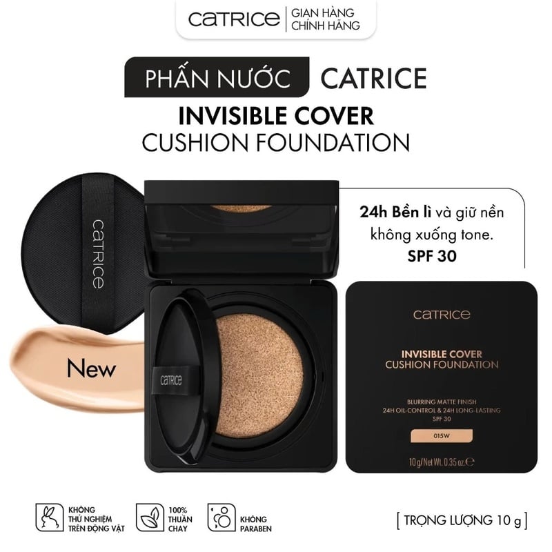 thegioiskinfood.com - Phấn Nước Chống Nắng Catrice Invisible Cover Cushion Foundation 10g